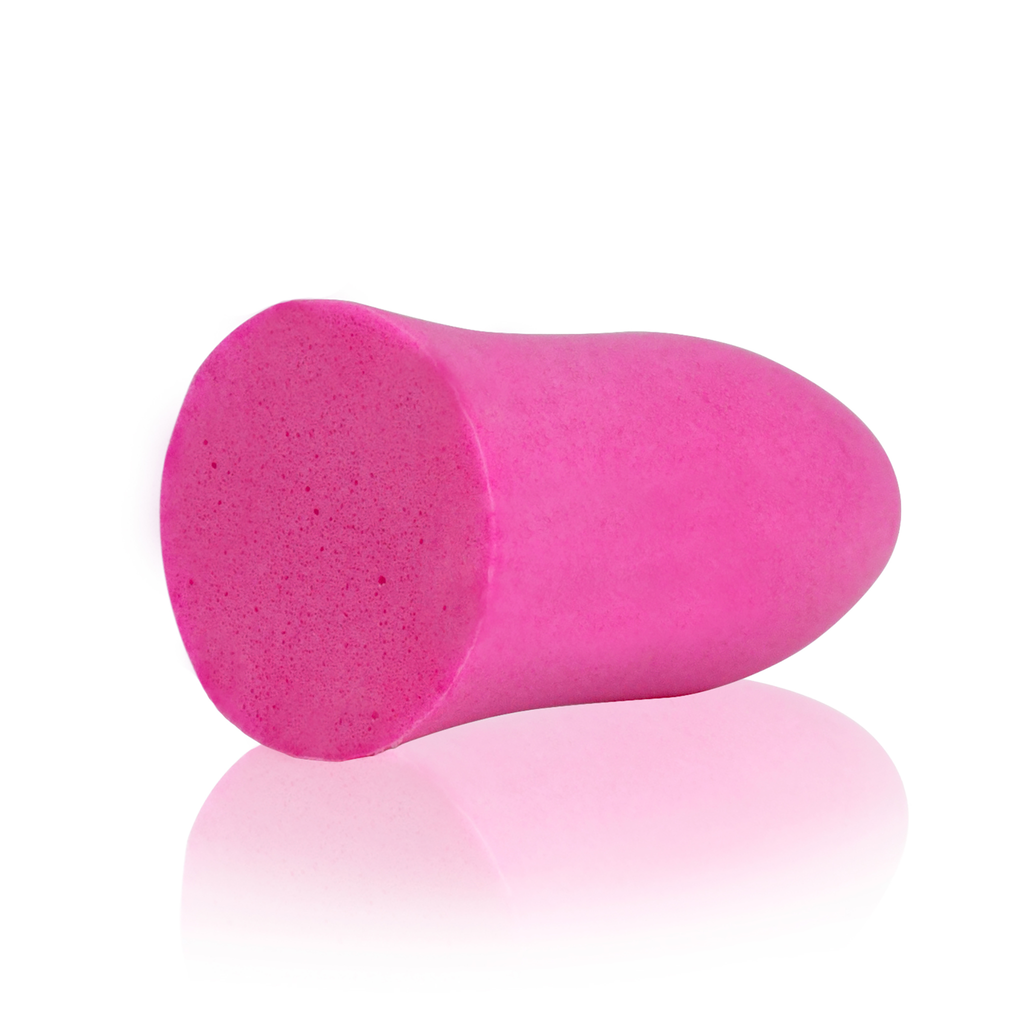 Close up of 1 ultra soft foam JORESTECH 31 DB-NRR ear plug 