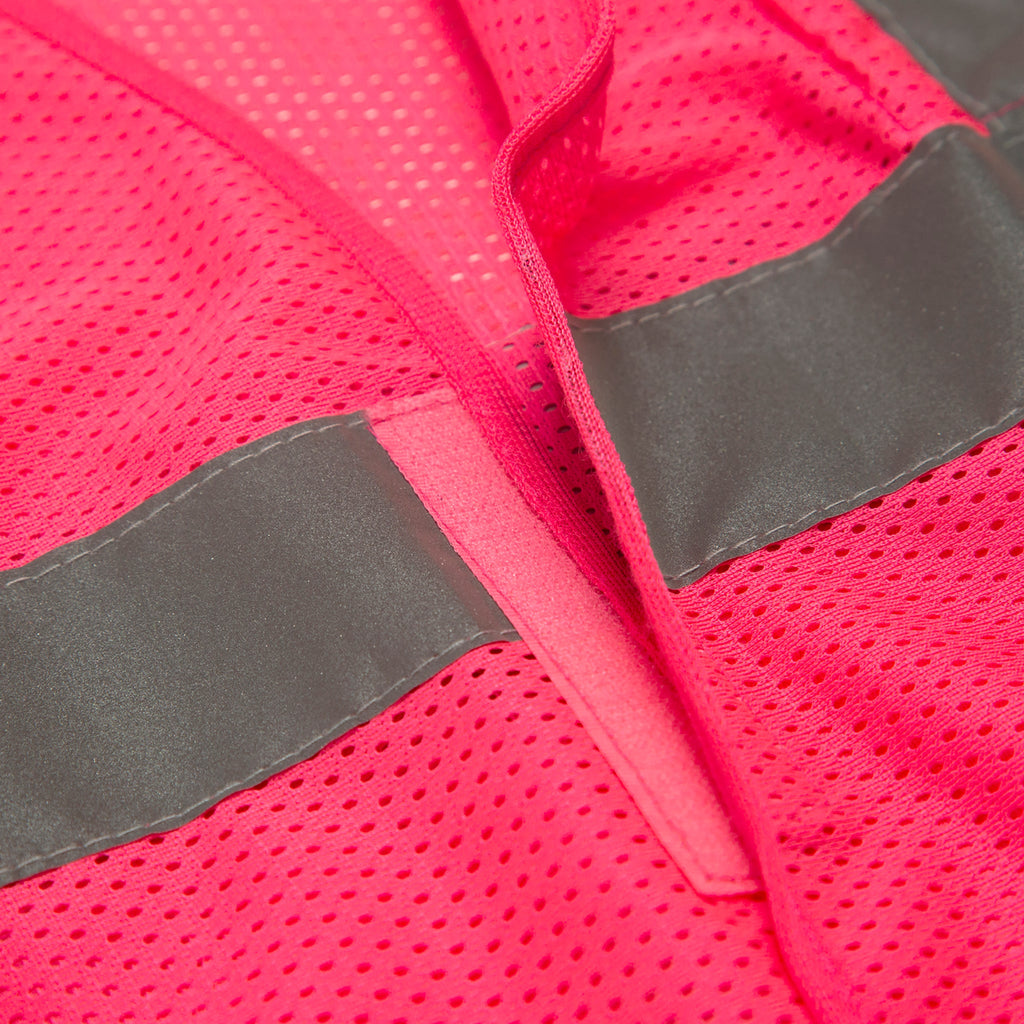 JORESTECH pink mesh safety vest with hook and loop fastener