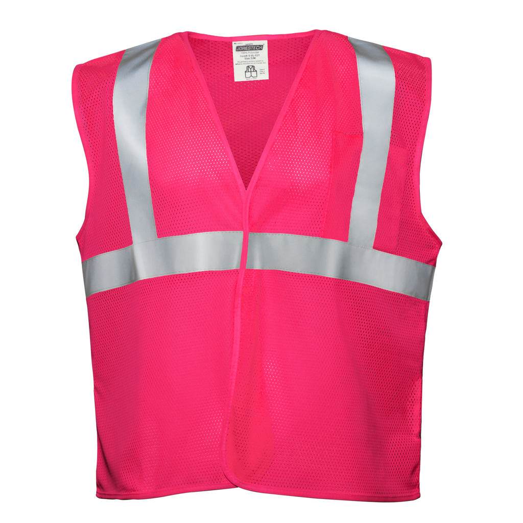 pink reflective safety vest